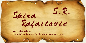 Spira Rafailović vizit kartica